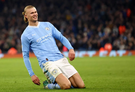 哈兰德英超射手榜领跑22球 2023-24赛季金靴争夺战