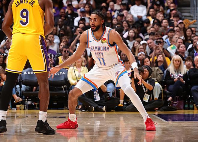 雷霆新星乔成湖人克星，两连胜巩固西部榜首